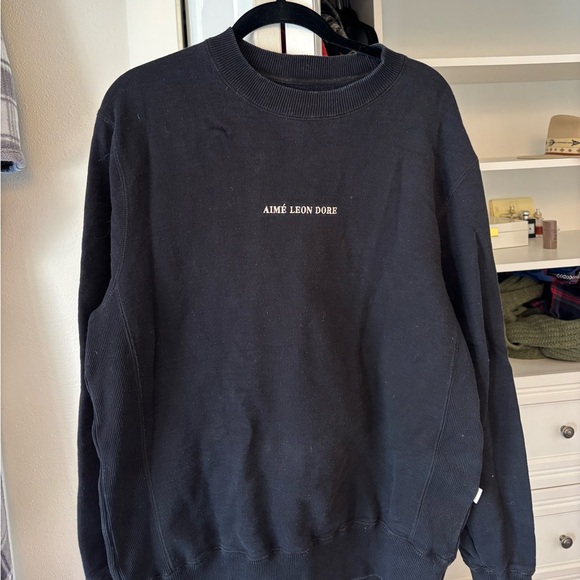 Aime Leon Dore Classic Black Crewneck Sweatshirt - Picture 1 of 2
